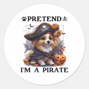Adesivo Fingir que sou um pirata pastor de Shetland Hallow