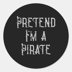 Adesivo Fingir que sou uma fantasia pirata de Halloween pr