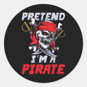 Adesivo Fingir que sou uma festa de fantasias de piratas D