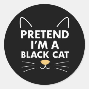Adesivo Fingir Um Gato Preto Roupa Fácil e Divertida para