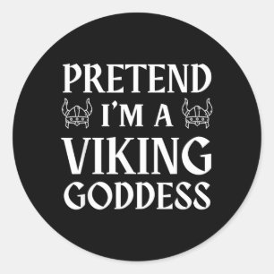 Adesivo Fingir Uma Deusa Viking - Funny Lazy Halloween