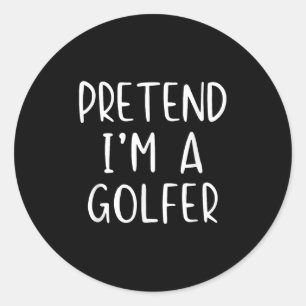 Adesivo Finja Golfer Costume Halloween Simples Golfe Engra