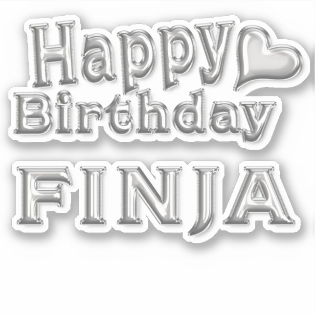 Adesivo Finja Happy Birthday silver Aufkleber Sticker (Frente)