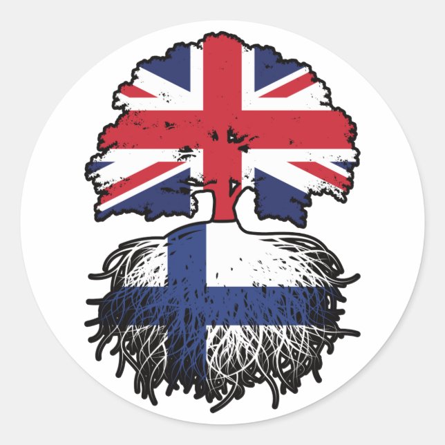 Adesivo Finlândia Finlândia Reino Unido Reino Unido (Frente)
