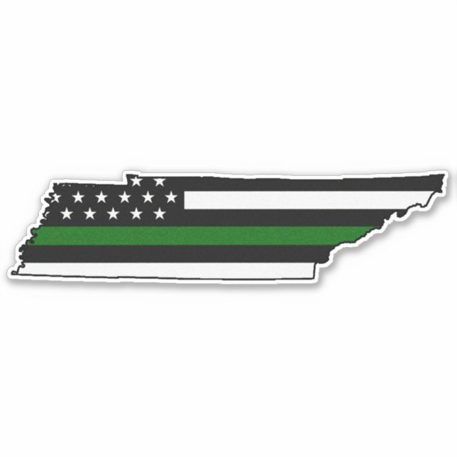 Adesivo Fino Green Line Flag Tennessee (Frente)