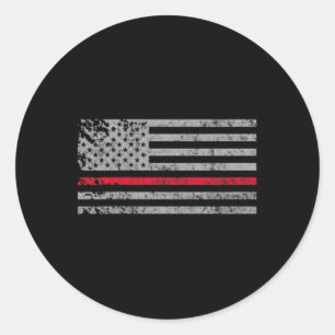 Adesivo Fino Red Line American Flag Fireman Suporte a Fi