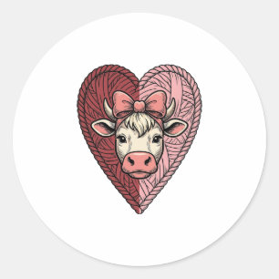Adesivo Fio de Coração de Vaca Fofo Desenho de Gravura Vin