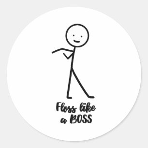 Adesivo Fio Dental Como Um Chefe Boneco de Palito Doodle P