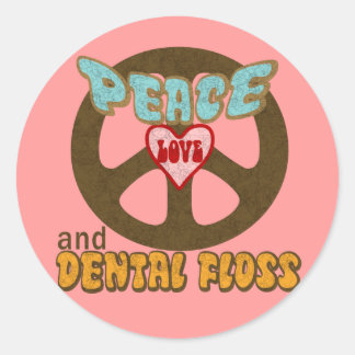Adesivo Fio Dental do Peace Love