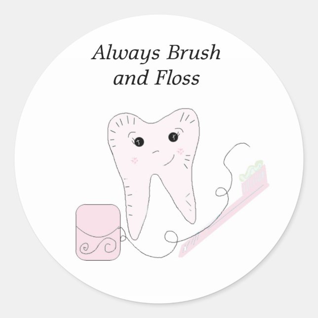 Adesivo Fio Dental e Design de Dente (Frente)
