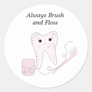 Adesivo Fio Dental e Design de Dente
