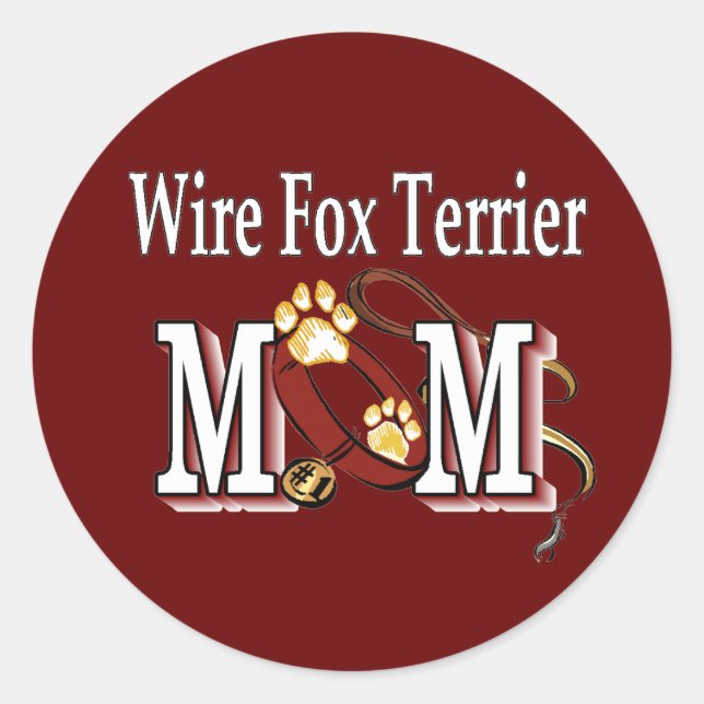 Adesivo Fio Fox Terrier Mãe presentes (Frente)