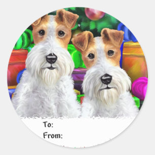Adesivo Fio Fox Terrier Open Gifts Natal
