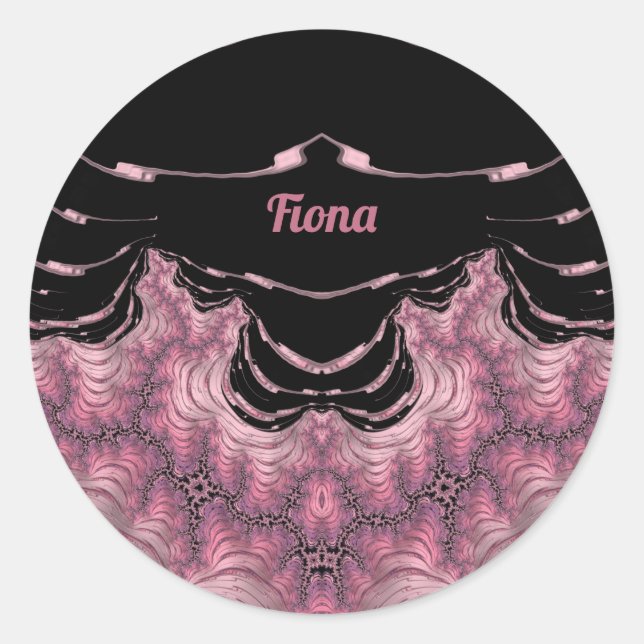 Adesivo FIONA ~ Preto e Rosa ~  (Frente)