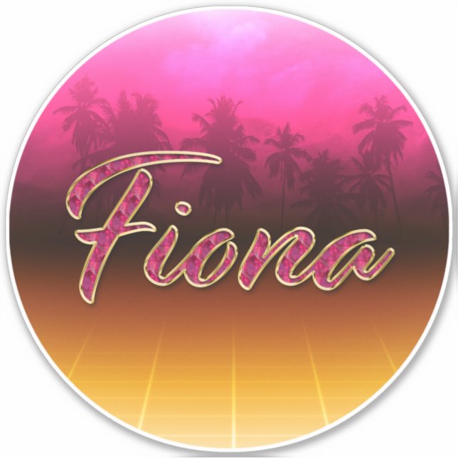 Adesivo Fiona Vorname Name golden pink Aufkleber Sticker (Frente)