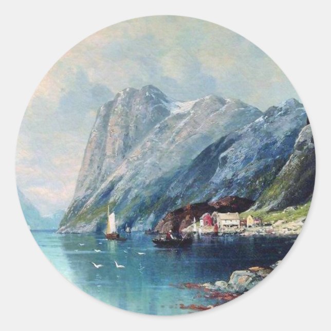 Adesivo Fiord na pintura da Noruega por lev Lagorio (Frente)