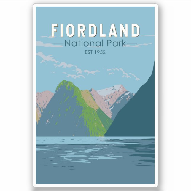 Adesivo Fiordland National Park Nova Zelândia Viagem Art (Frente)