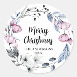 Adesivo Fios de Envelope de Natal Floral Rosa