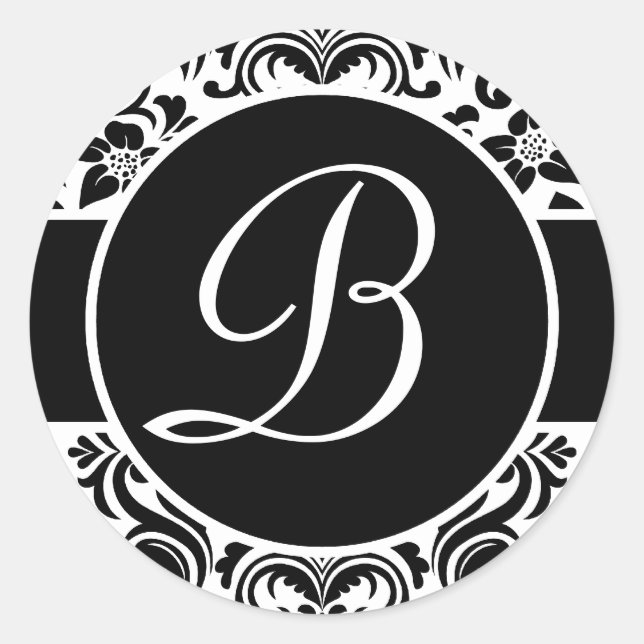 Adesivo Fios de envelopes monogramados, pretos e brancos (Frente)