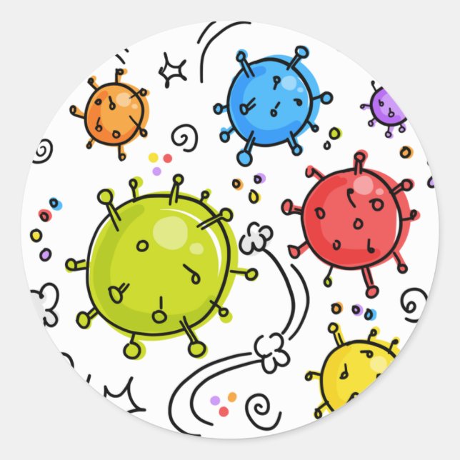Adesivo Fique Bem Vírus (Frente)
