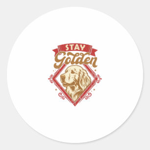 Adesivo Fique Cachorro Retriever Dourado Diamante Vermelho