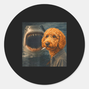 Adesivo Fique calmo cachorro-lobo golden engraçado paródia