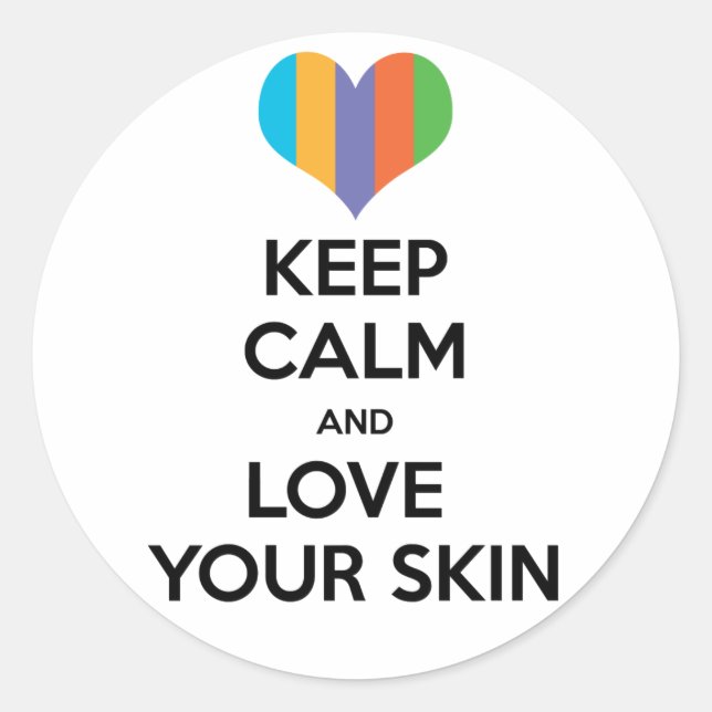 Adesivo Fique calmo e ame sua pele R+F (Frente)