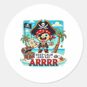 Adesivo Fique Calmo E Diga Arrr Fale Como Um Dia Pirata _1