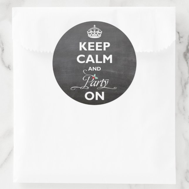 Adesivo Fique calmo e festejado no feriado engraçado do qu (Bolsa)