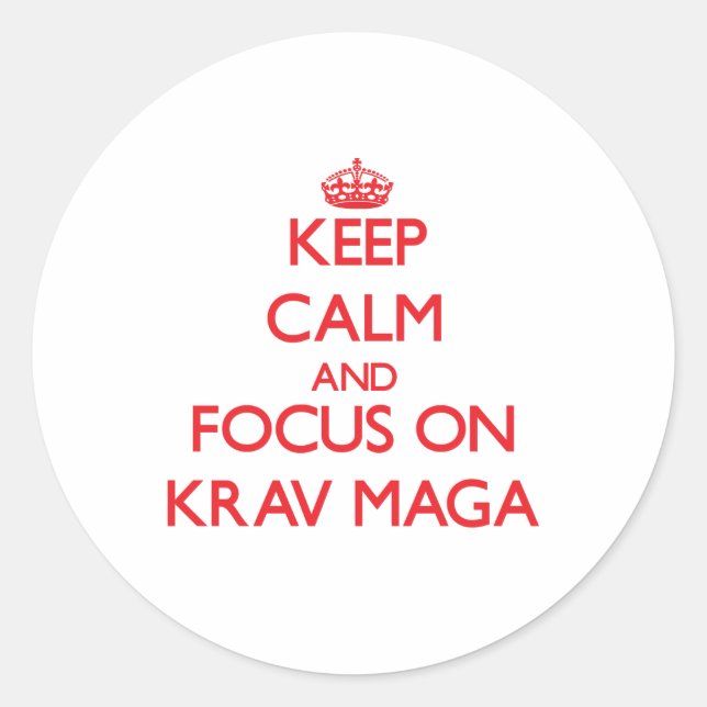 Adesivo Fique calmo e se concentre em Krav Maga (Frente)