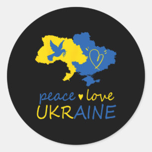 Adesivo Fique Com A Bandeira Da Paz Do Amor Da Ucrânia