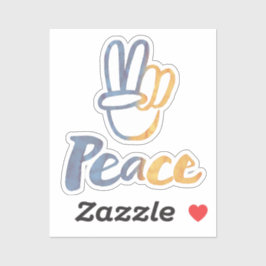 Adesivo Fique Com a Ucrânia - Símbolo de PAZ Sinal V Liber