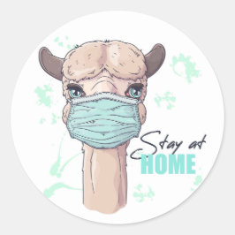 Adesivo Fique em casa, Llama