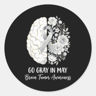 Adesivo Fique gris em maio tumor cerebral conscientização