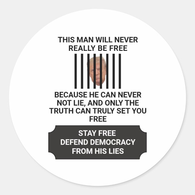 Adesivo Fique Livre Defenda Democracia De Mentiras (Frente)