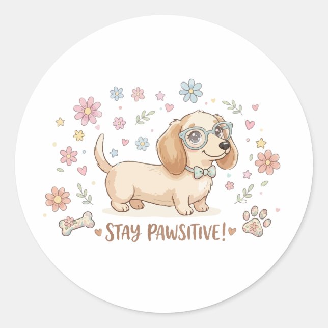 Adesivo Fique Pawsitivo Cachorrinho Fofo (Frente)