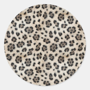 Adesivo Fique Selvagem Leopardo da Neve Olhar de Faux Fur