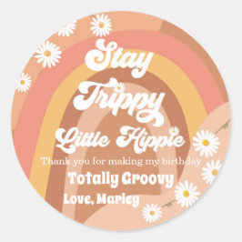 Adesivo Fique Trippy Hippie Retro Groovy Obrigado C