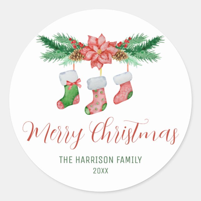 Adesivo Fir Branches com Meias de Natal (Frente)