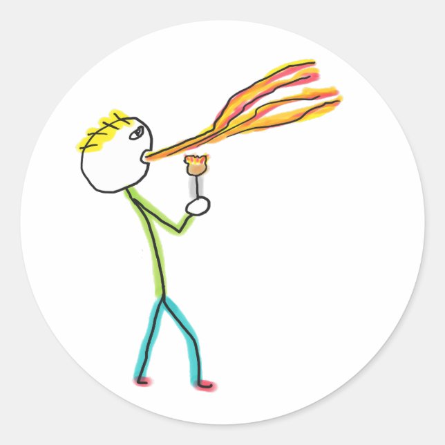 Adesivo Fire Breathing Stickman (Frente)