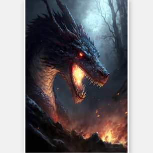 Adesivo Fire Dragon Fantasy Art Sticker