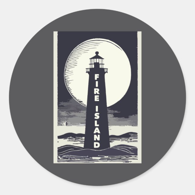 Adesivo Fire Island Lighthouse New York Moon  (Frente)