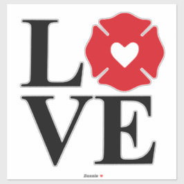 Adesivo FIRE LOVE com maltese e coração [FL5]