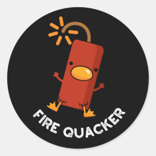 Adesivo Fire Quacker Funny Fireworks Pun Dark BG