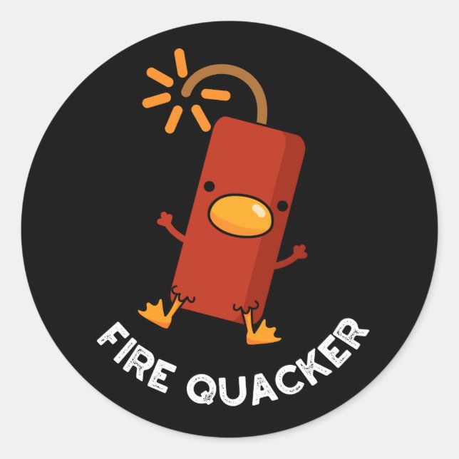 Adesivo Fire Quacker Funny Fireworks Pun Dark BG (Frente)