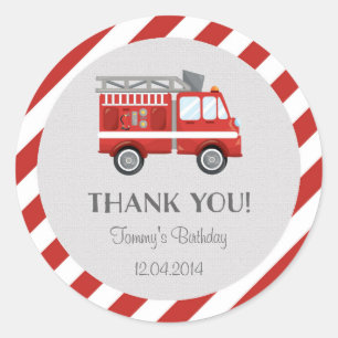 Adesivo Fire Truck Birthday Sticker