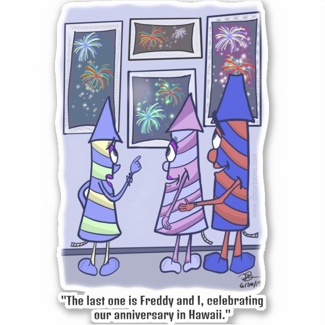 Adesivo Fire Works Custom-Cut Sticker (Frente)