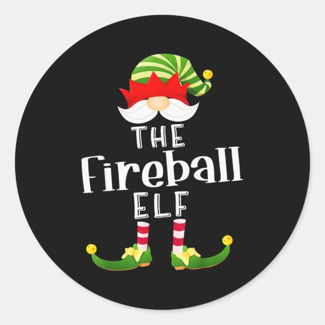 Adesivo Fireball Elf Group Christmas Funny Pajama Party  (Frente)