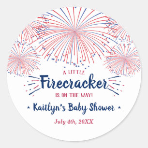 Adesivo Firecracker A Caminho! chá de fraldas De 4 De Jul