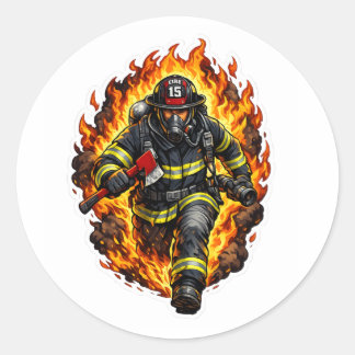 Adesivo Firefighter Chibi Sticker Cute Fireman Cartoon Fir